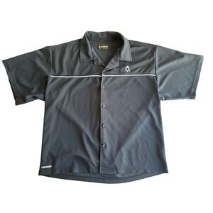 Volkl Men's Large Black Dry Tech Polo Shirt Short Sleeve Golf Casual‎ Preppy